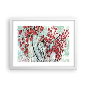 Affiche dans un cadre blanc - Poster - Arbre en écarlate - 40x30 cm