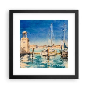 Affiche dans un cadre noir - Poster - Lagune ensoleillée - 30x30 cm