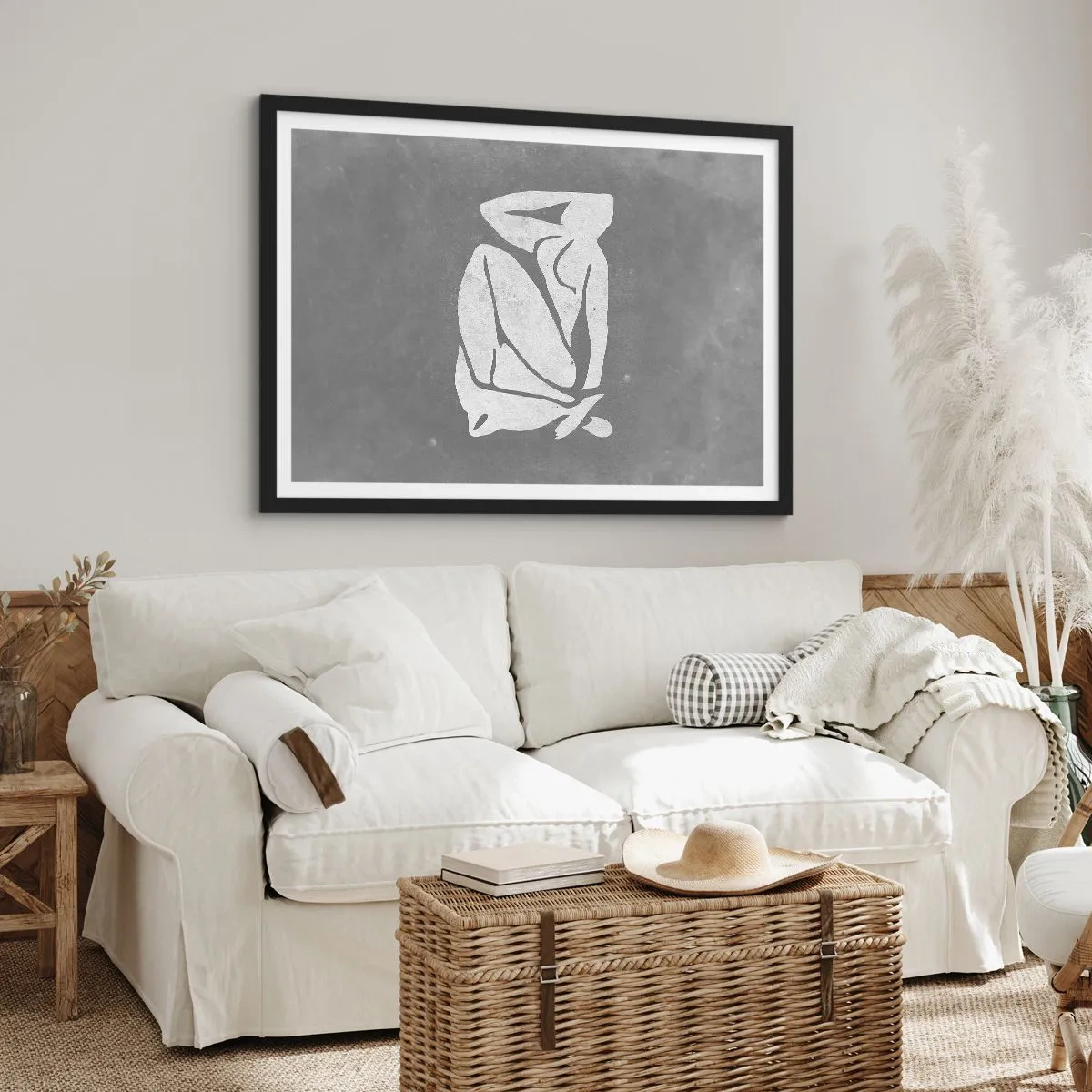 Affiche dans un cadre noir - Poster - En pensée - 50x40 cm