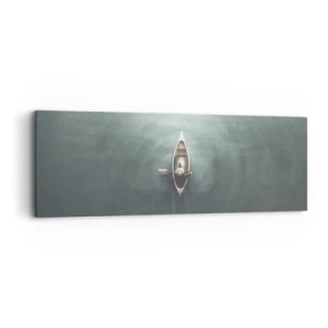 Impression sur toile - Image sur toile - À travers le lac de la lune - 90x30 cm