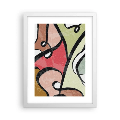 Affiche dans un cadre blanc - Poster - Pirouettes parmi les couleurs - 30x40 cm