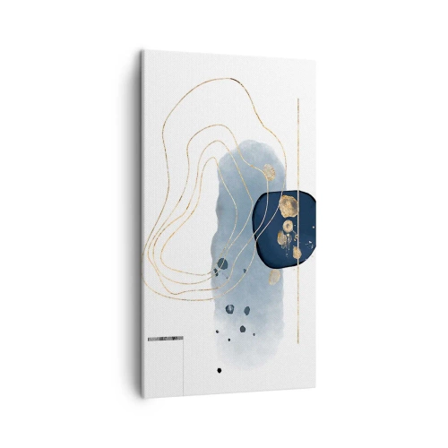 Impression sur toile - Image sur toile - Fantaisie bleu et or - 45x80 cm