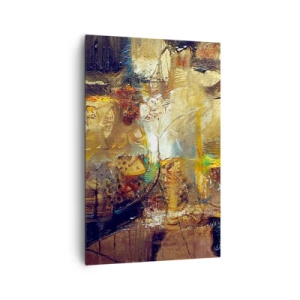 Impression sur toile - Image sur toile - Nature morte abstraite aux couleurs chaudes - 80x120cm - Froid, tiède, chaud - Décoration murale moderne pour le salon et la chambre ARTTOR