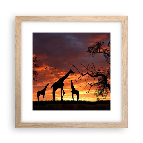 Affiche dans un chêne clair - Poster - Un petit dîner avec vos proches - 30x30 cm