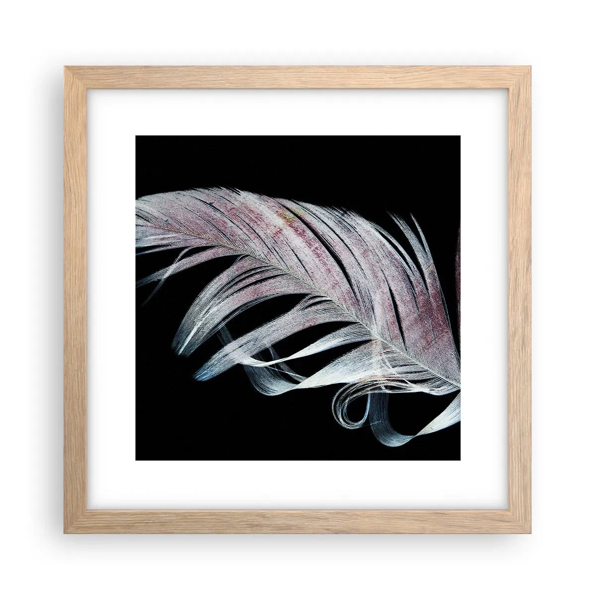 Affiche dans un chêne clair - Poster - Pensez au toucher - 30x30 cm