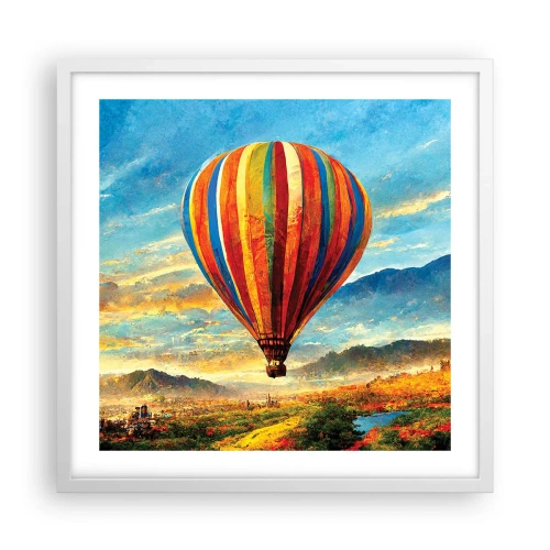 Affiche dans un cadre blanc - Poster - Dans le silence on voit mieux - 50x50 cm