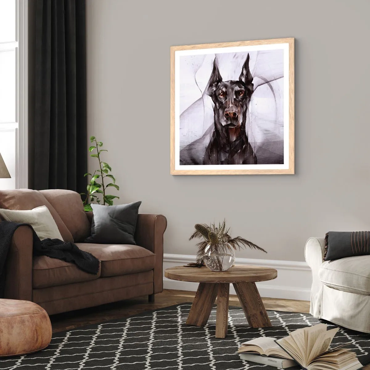 Affiche dans un chêne clair - Poster - Né noble - 60x60 cm