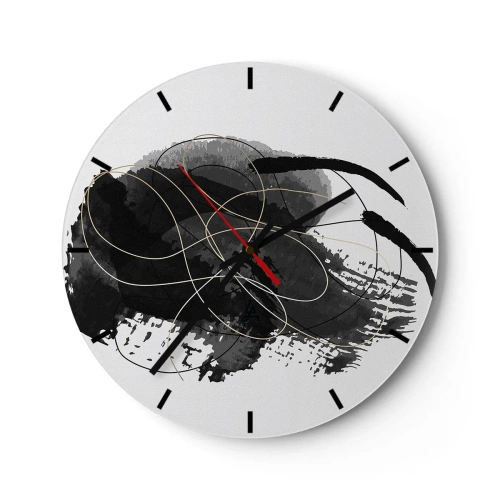 Horloge murale - Pendule murale - Fait de noir - 40x40 cm