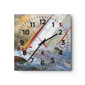 Horloge murale - Pendule murale - Concourir sur les vagues - 40x40 cm