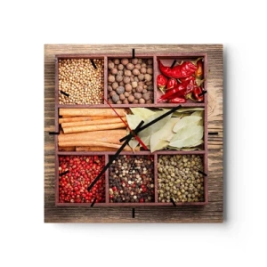 Horloge murale - Pendule murale - Ordre des formes, bouquet d'arômes - 40x40 cm