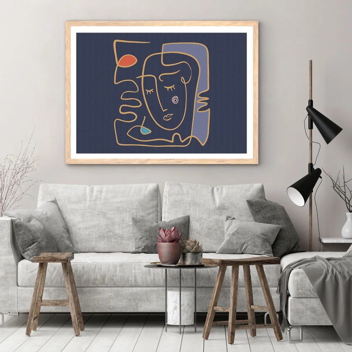 Affiche dans un chêne clair - Poster - En réflexion - 91x61 cm