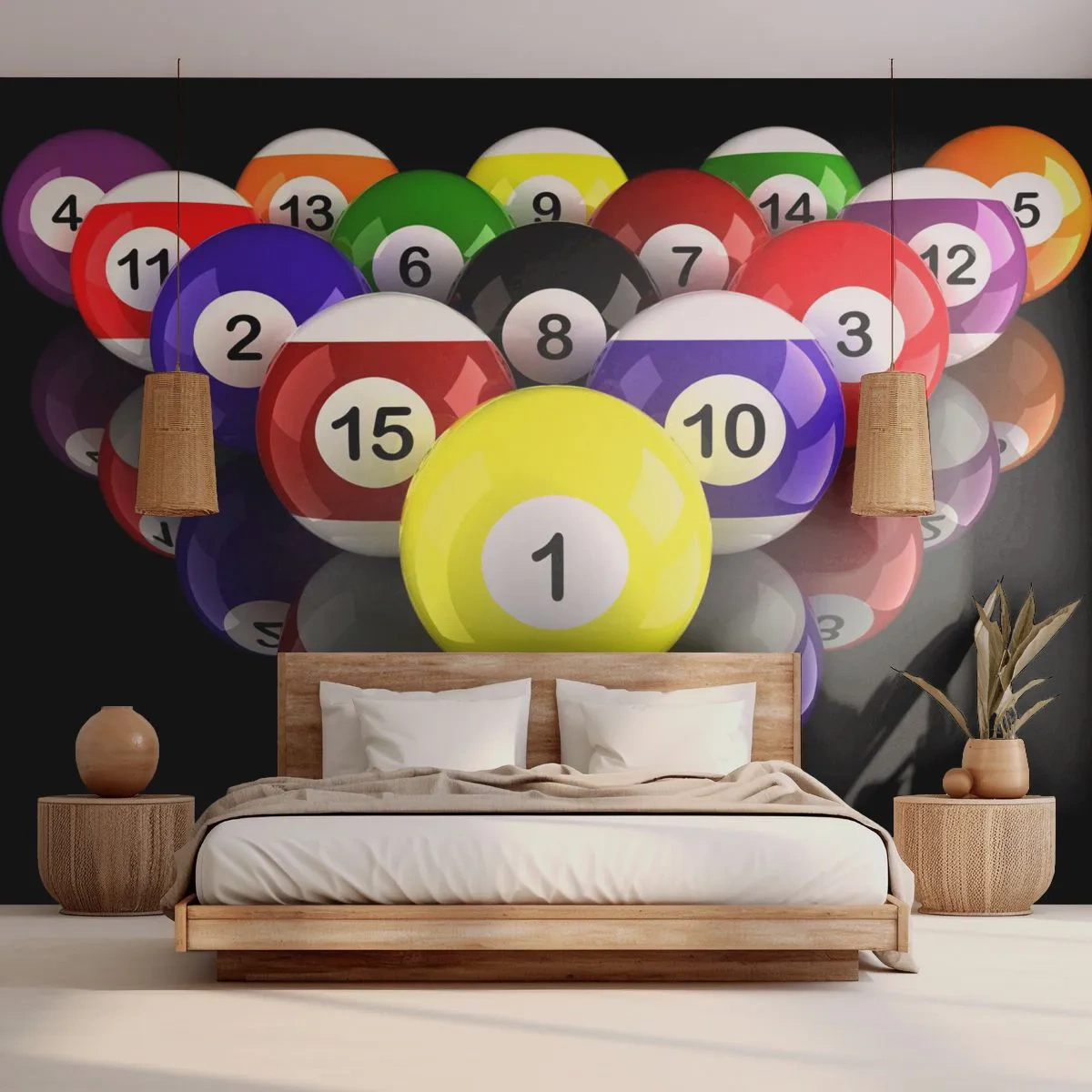 Papier Peint Photo Standard Eco - Différentes couleurs de jeu - sport, Billard, Boules de billard - 400x280 cm
