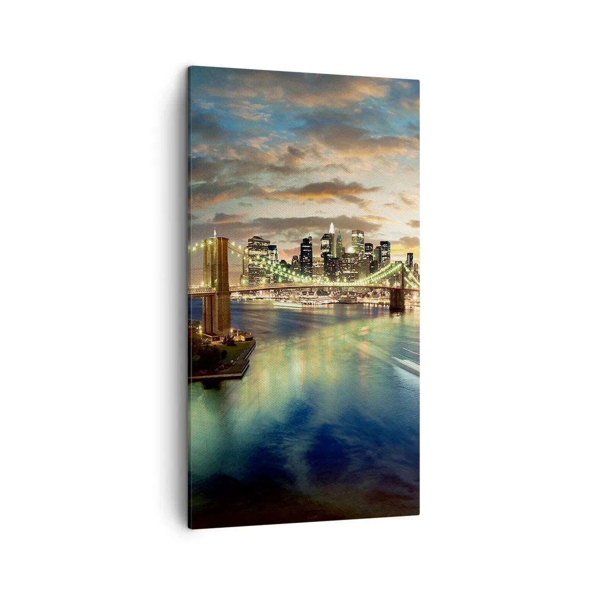 Impression sur toile - Image sur toile - Une soirée lumineuse sur Manhattan - 45x80 cm