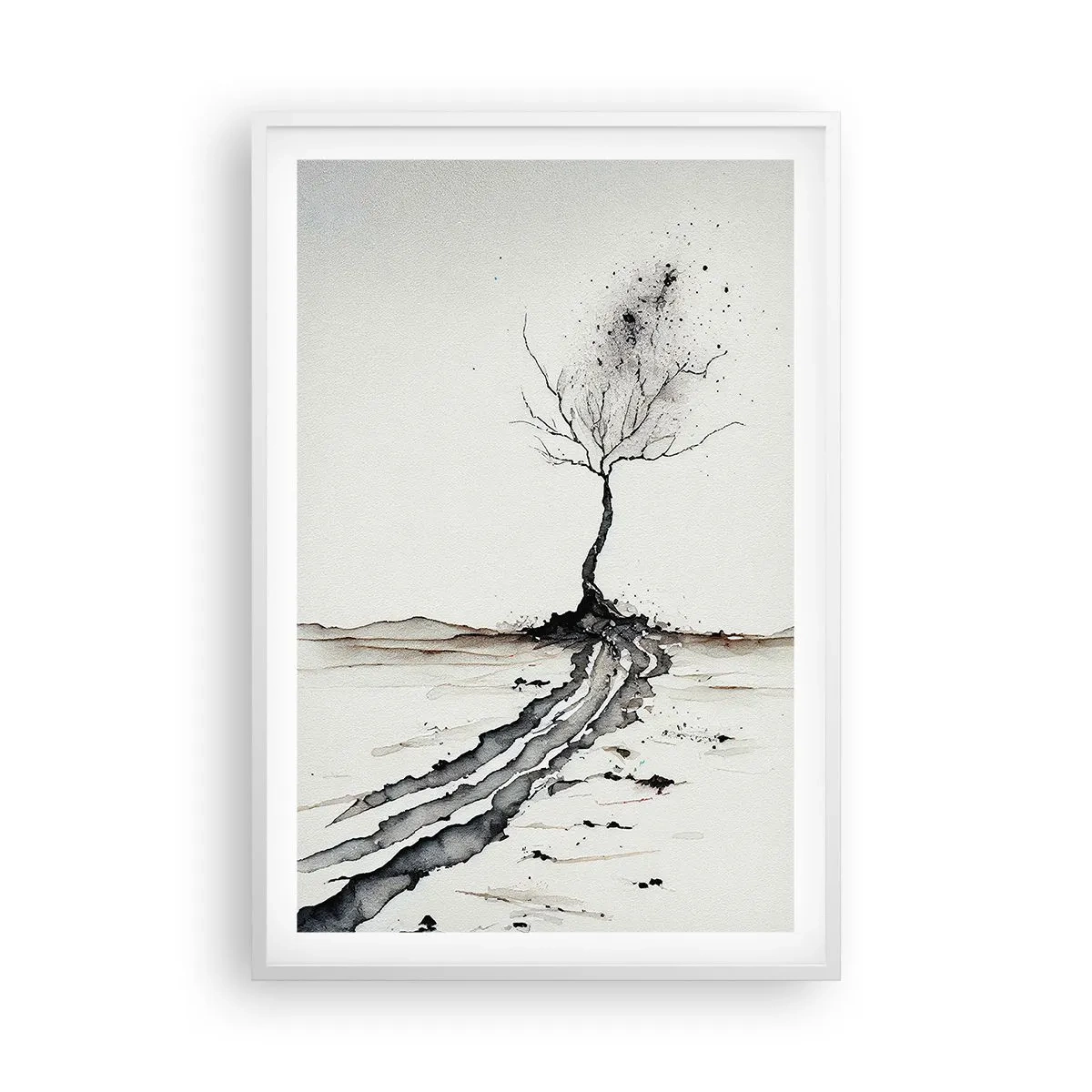 Affiche dans un cadre blanc - Poster - Mélancolie hivernale - 61x91 cm