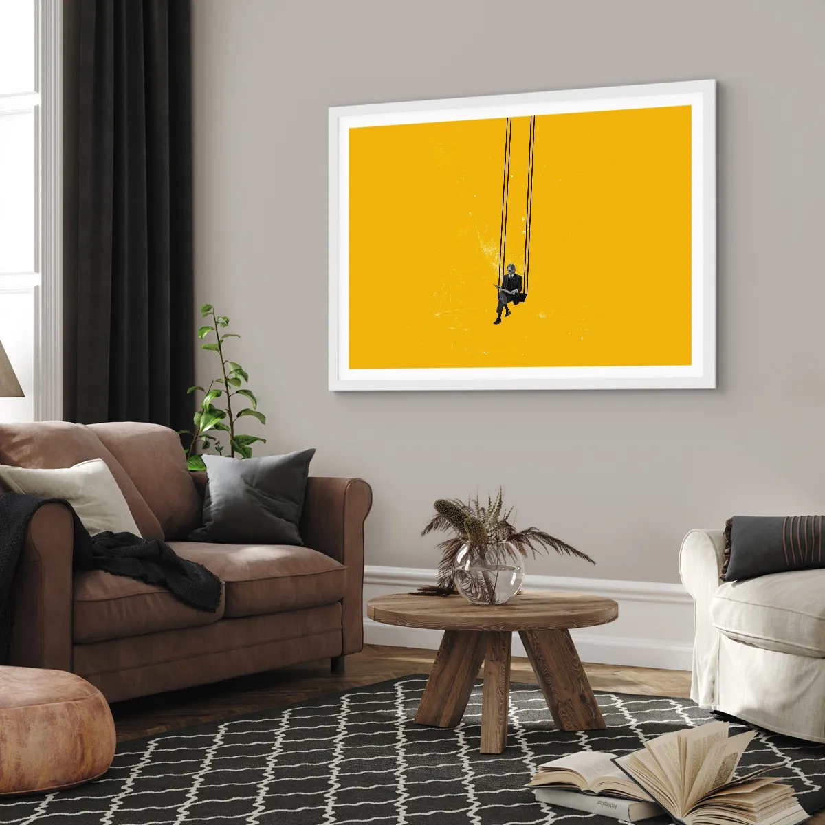 Affiche dans un cadre blanc - Poster - Un jour comme tous les jours - 70x50 cm