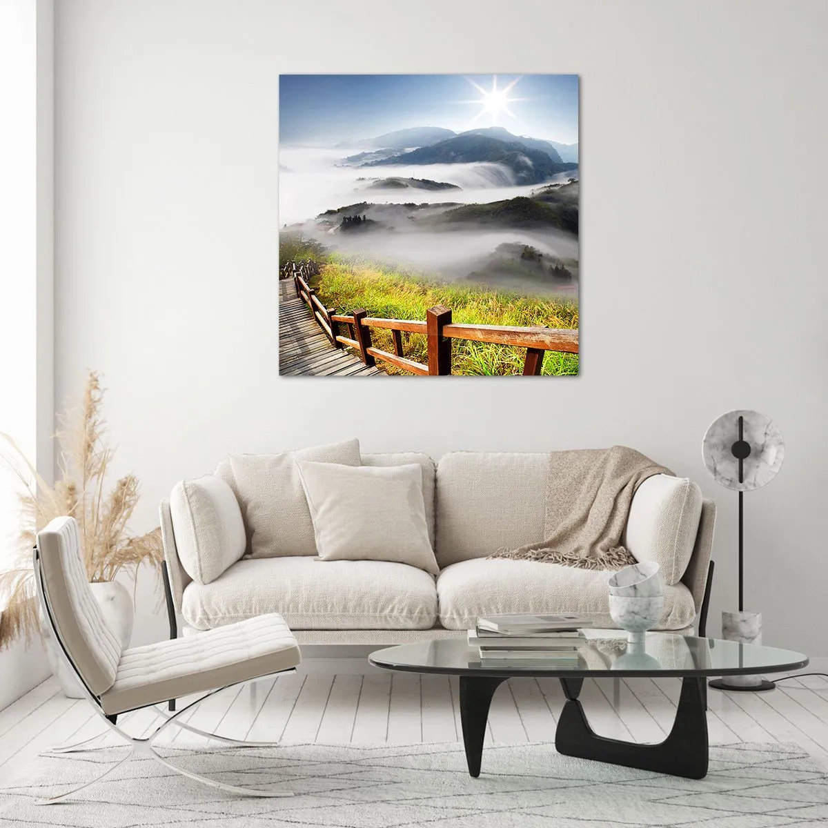 Impression sur verre - Image sur verre - Tissé d'éblouissement et de brouillard - 50x50 cm