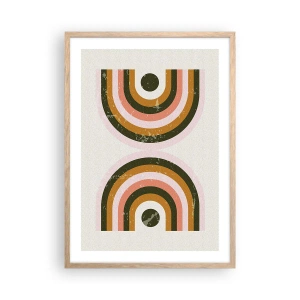 Affiche dans un chêne clair - Poster - Abstraction jumelle - 50x70 cm