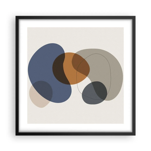 Affiche dans un cadre noir - Poster - Gouttes de couleur - 50x50 cm