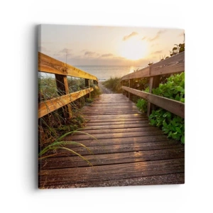 Impression sur toile - Image sur toile - Tout droit vers le rivage - 40x40 cm