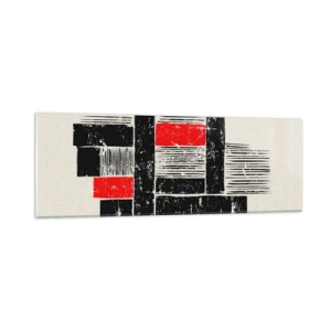 Impression sur verre - Image sur verre - En rouge et noir - 90x30 cm