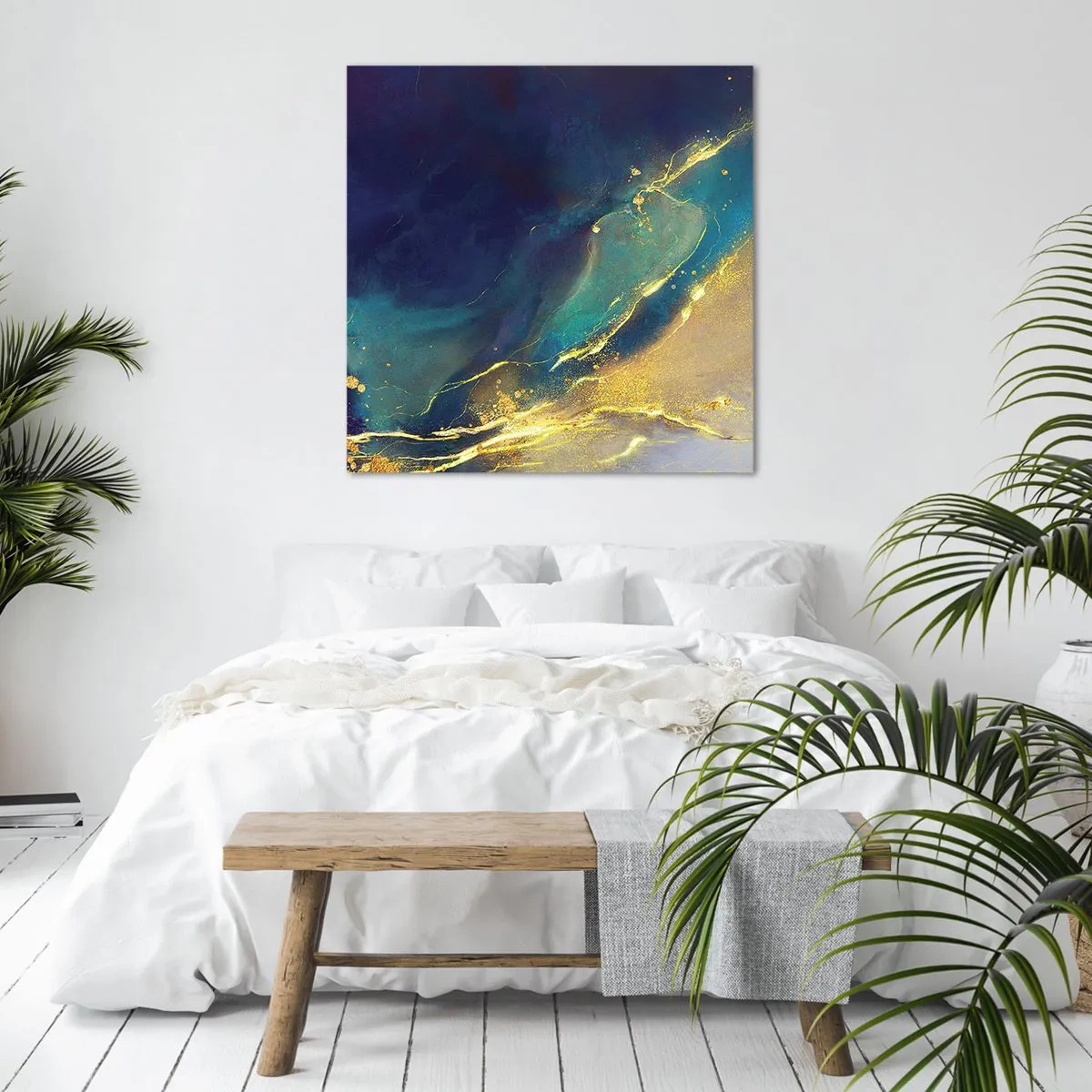 Impression sur toile - Image sur toile - Coulée d'or - 50x50 cm