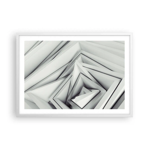 Affiche dans un cadre blanc - Poster - Bourgeon d’angles vifs - 70x50 cm