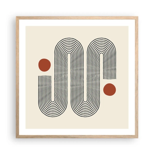 Affiche dans un chêne clair - Poster - Du début à la fin - 60x60 cm