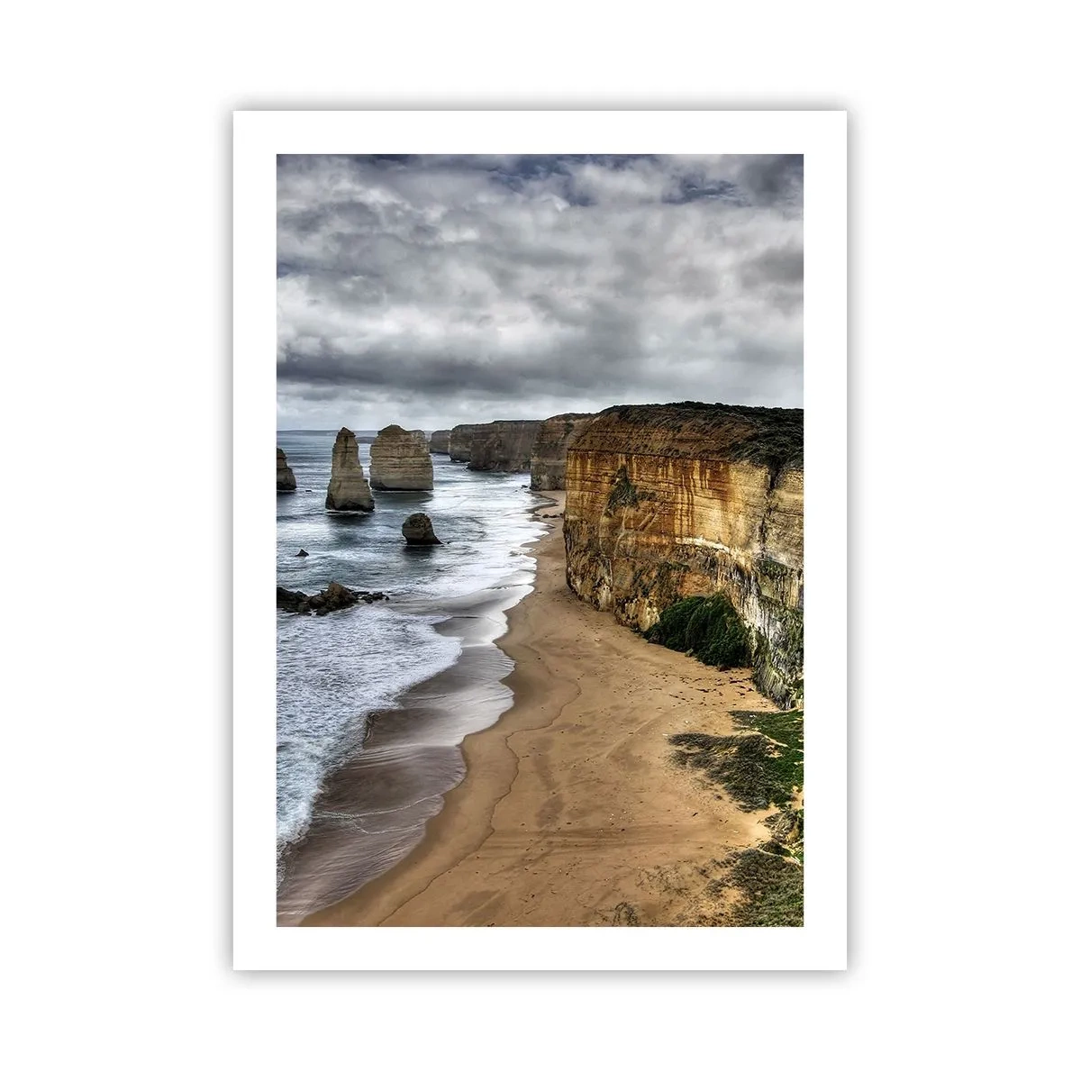 Affiche - Poster - Côte pittoresque avec formations rocheuses - 50x70cm - Beauté brute - Décoration murale moderne pour le salon et la chambre ARTTOR