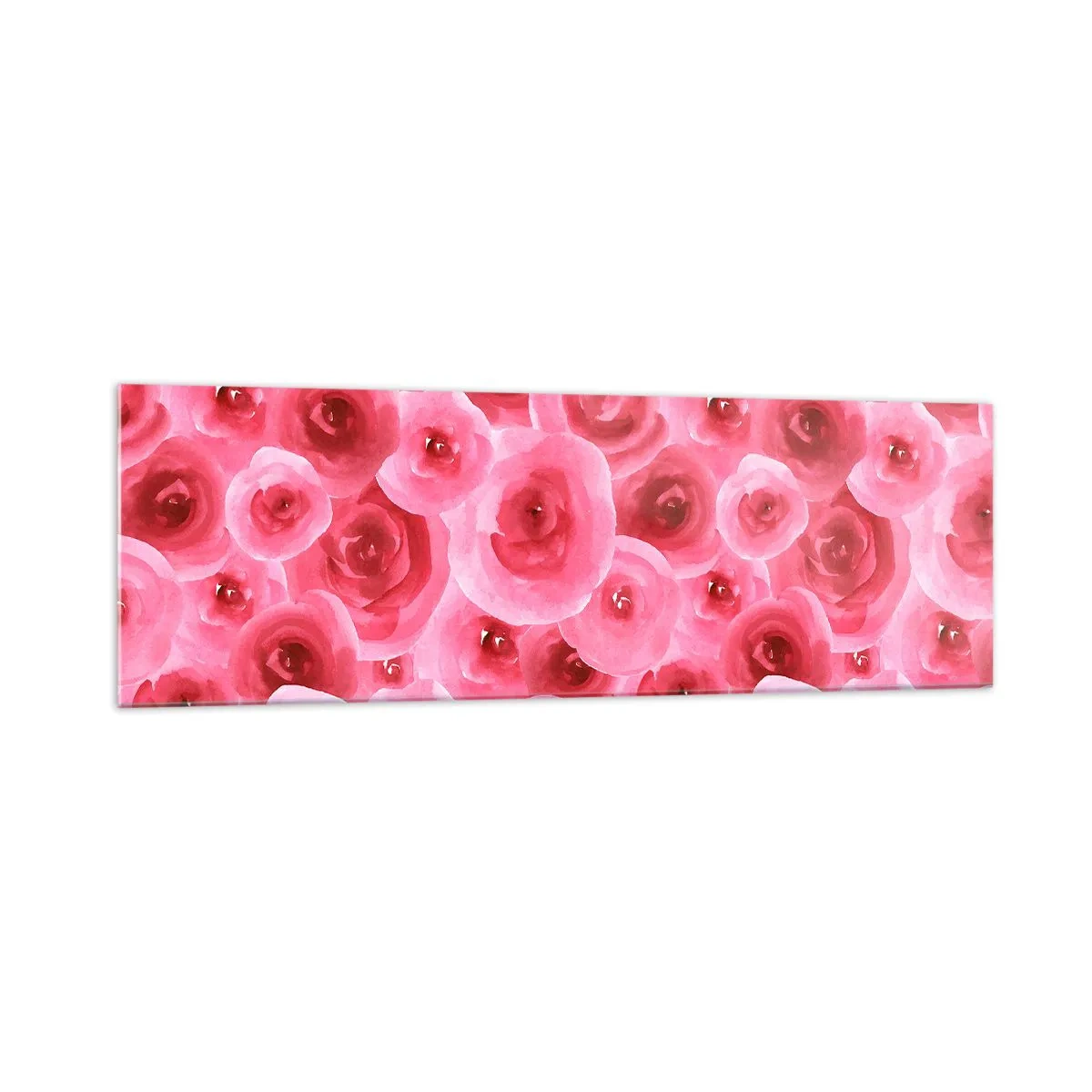 Impression sur verre - Image sur verre - Roses délicates dans des tons pastel de rose - 160x50cm - Roses en-haut et en-bas - Décoration murale moderne pour le salon et la chambre ARTTOR