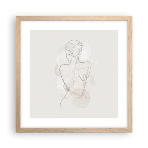 Affiche dans un chêne clair - Poster - Comme un instrument sensible - 40x40 cm