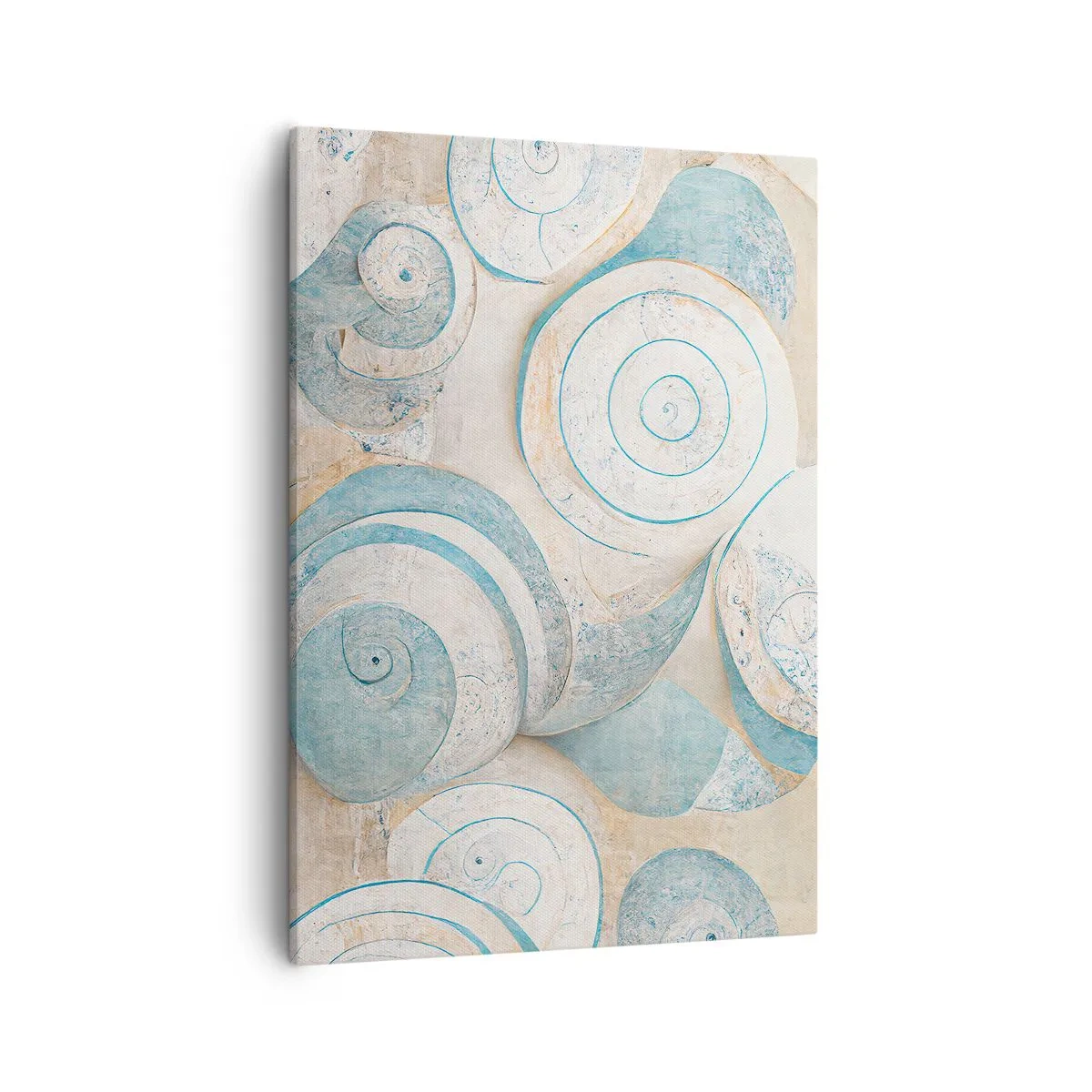 Impression sur toile - Image sur toile - Coquillages abstraits aux tons pastel - 50x70cm - Que cache la coque ? - Décoration murale moderne pour le salon et la chambre ARTTOR