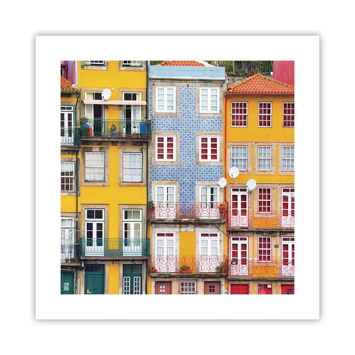 Affiche - Poster - Couleurs de vieille ville - 40x40 cm