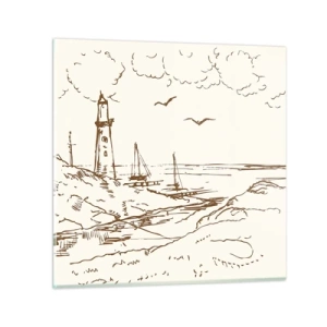 Impression sur verre - Image sur verre - Esquisse de souvenirs d'été - 40x40 cm