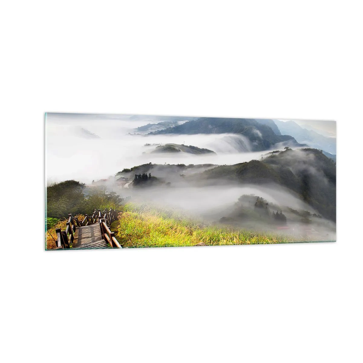 Impression sur verre - Image sur verre - Tissé d'éblouissement et de brouillard - 100x40 cm