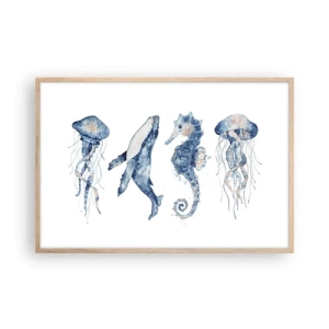 Affiche dans un chêne clair - Poster - Merveilles de la mer - 91x61 cm