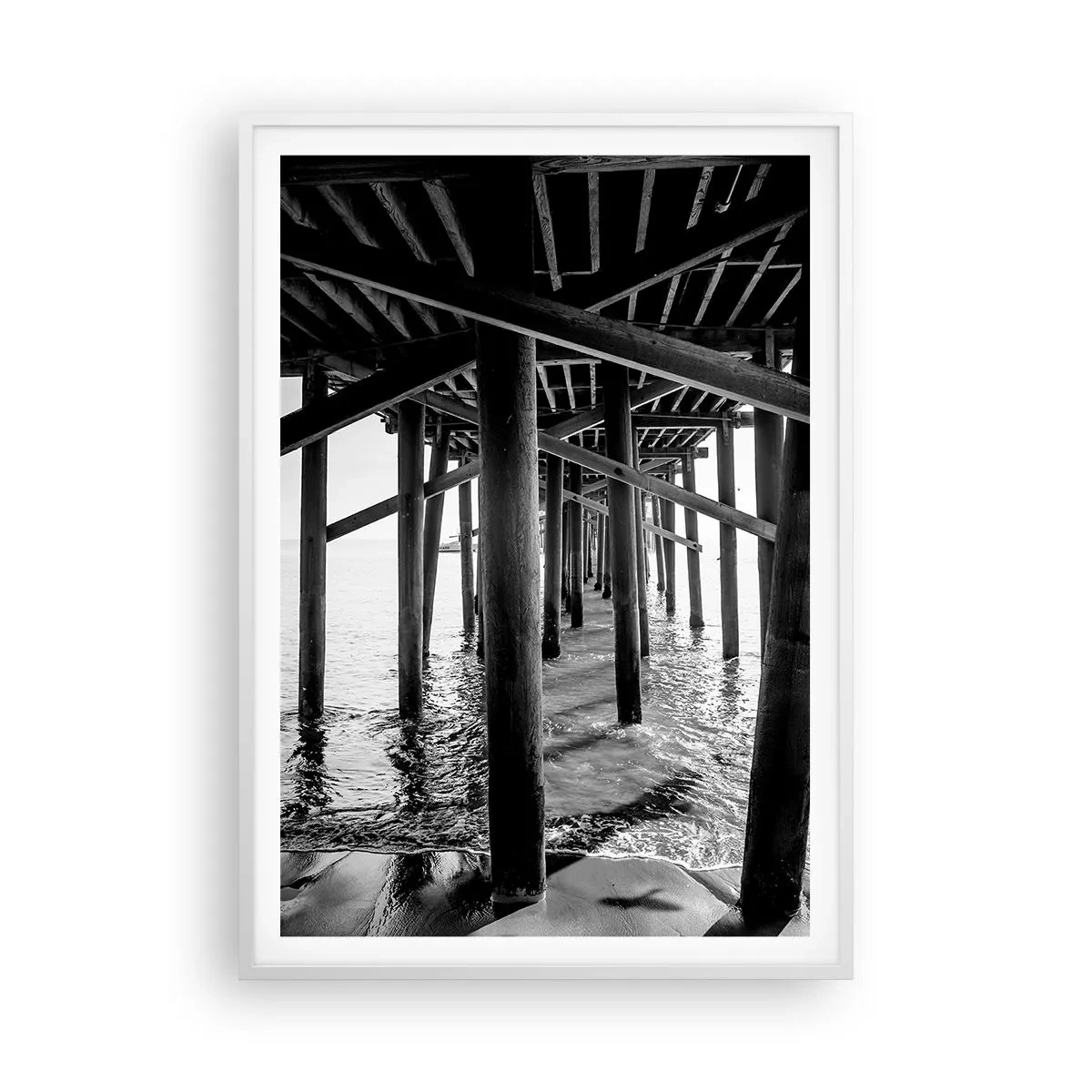 Affiche dans un cadre blanc - Poster - Refuge de plage - 70x100 cm