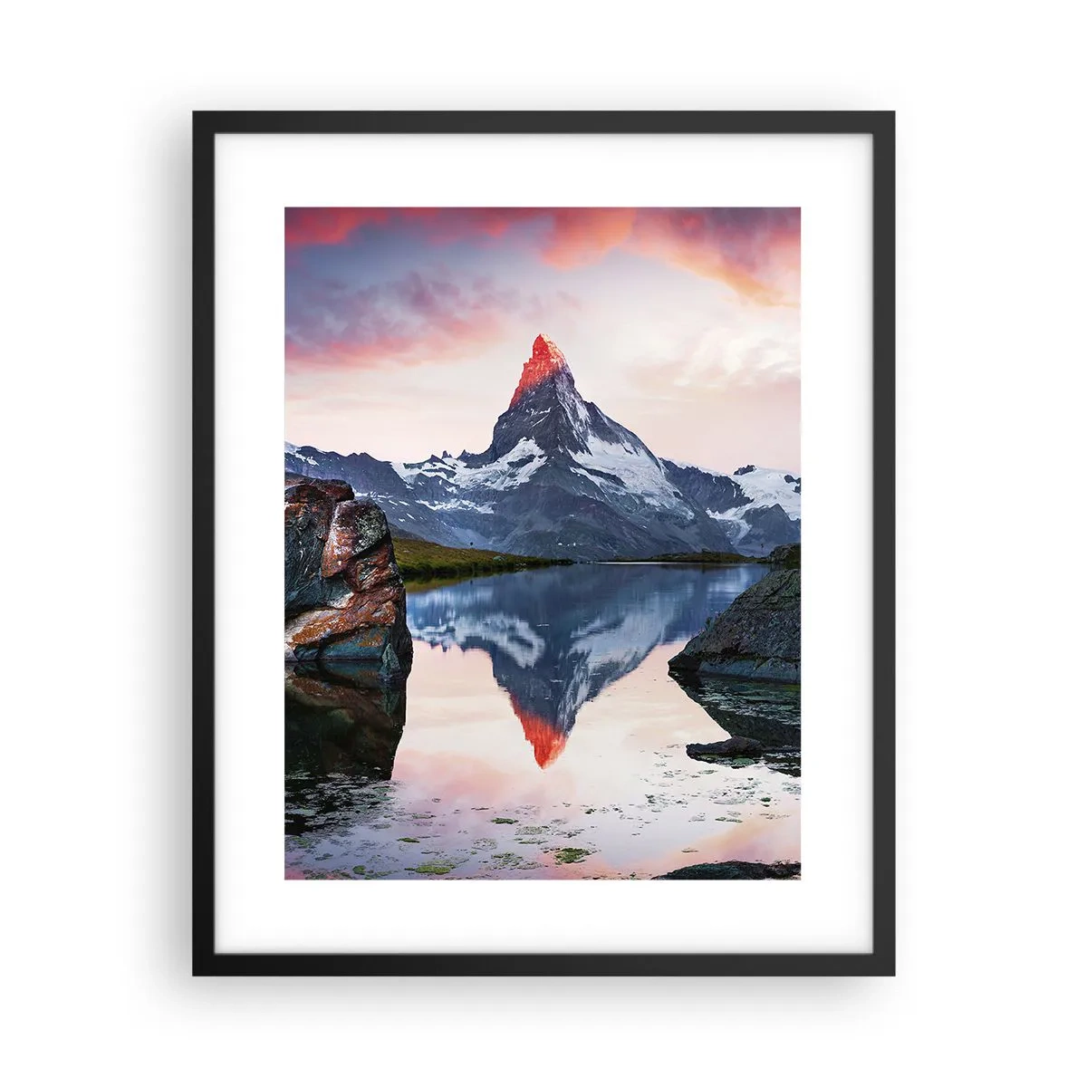 Affiche dans un cadre noir - Poster - Le coeur des montagnes est chaud - 40x50 cm