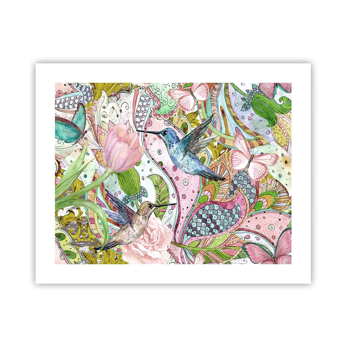 Affiche - Poster - Empêtré dans les vignes - 50x40 cm