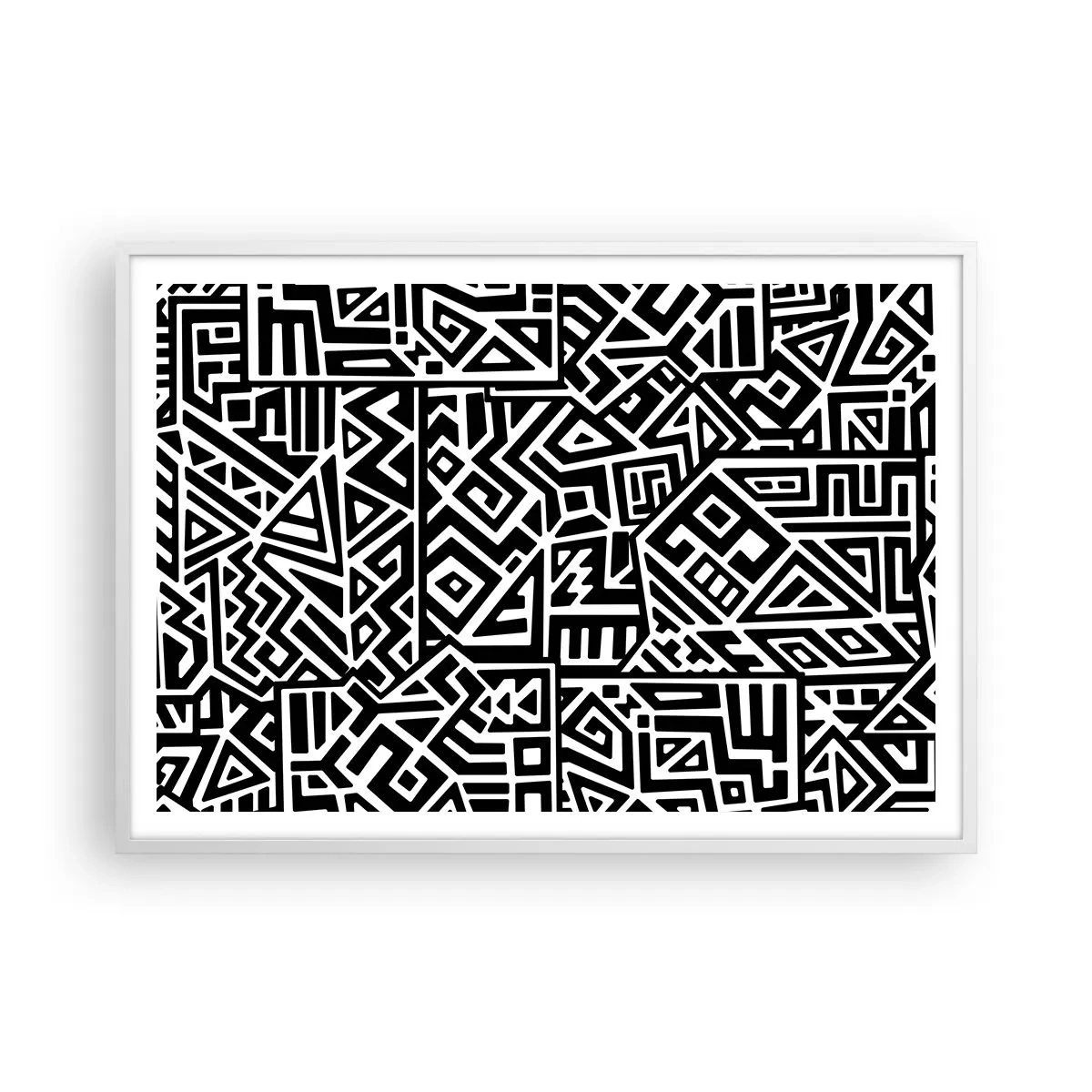 Affiche dans un cadre blanc - Poster - Composition précolombienne - 100x70 cm