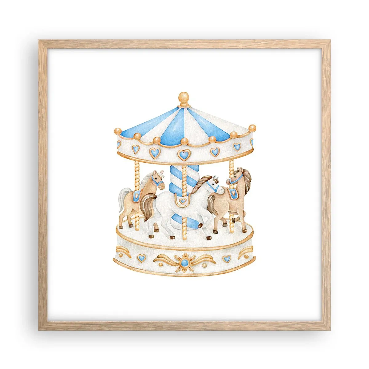 Affiche dans un chêne clair - Poster - Douce enfance - 50x50 cm