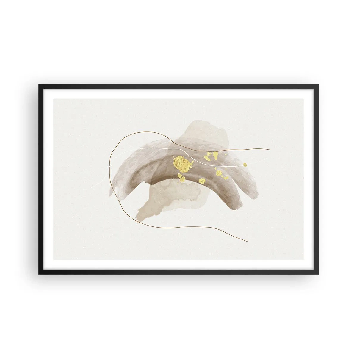 Affiche dans un cadre noir - Poster - rencontré dans l'espace - 91x61 cm