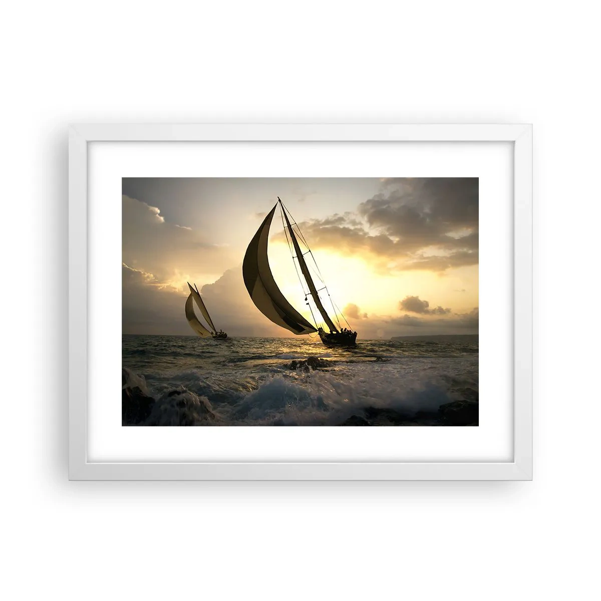 Affiche dans un cadre blanc - Poster - Avec le vent et contre le vent - 40x30 cm