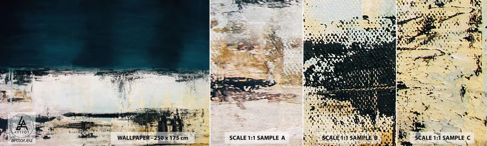 Échantillon De Papier Peint Standard Eco - Composition horizontale - Abstraction, Morceau, Peinture - 100x30 cm