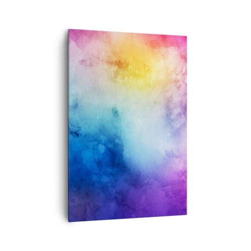 Impression sur toile - Image sur toile - Une composition abstraite dans des tons pastel de rose et de bleu. - 70x100cm - Presque au septième ciel - Décoration murale moderne pour le salon et la chambre ARTTOR