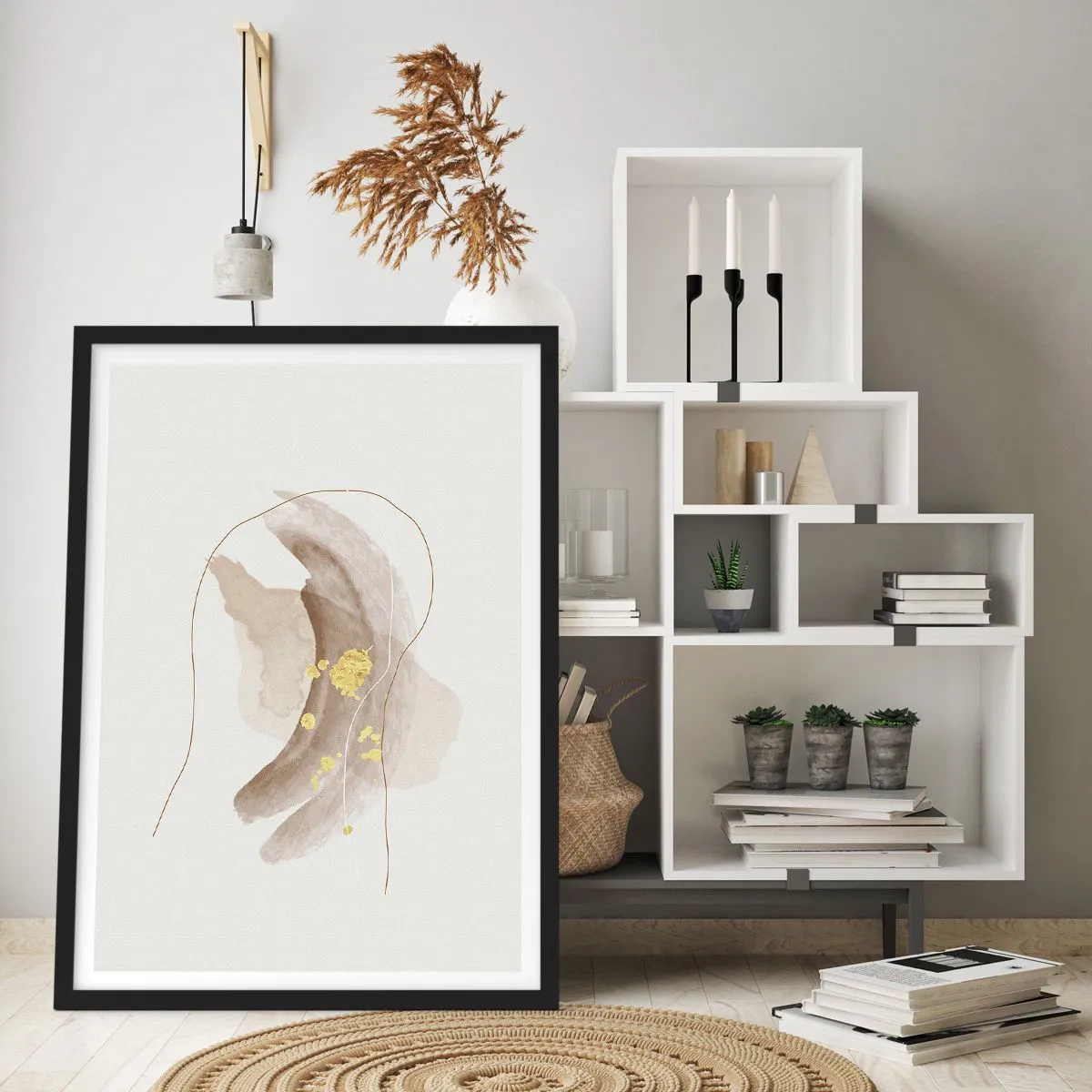 Affiche dans un cadre noir - Poster - rencontré dans l'espace - 70x100 cm