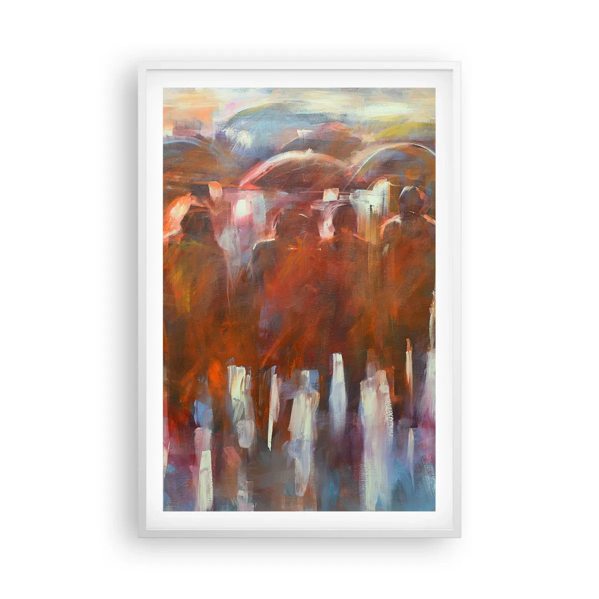 Affiche dans un cadre blanc - Poster - Identiques sous la pluie et dans le brouillard - 61x91 cm