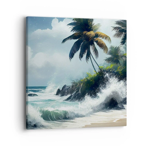 Impression sur toile - Image sur toile - Sur une côte tropicale - 40x40 cm