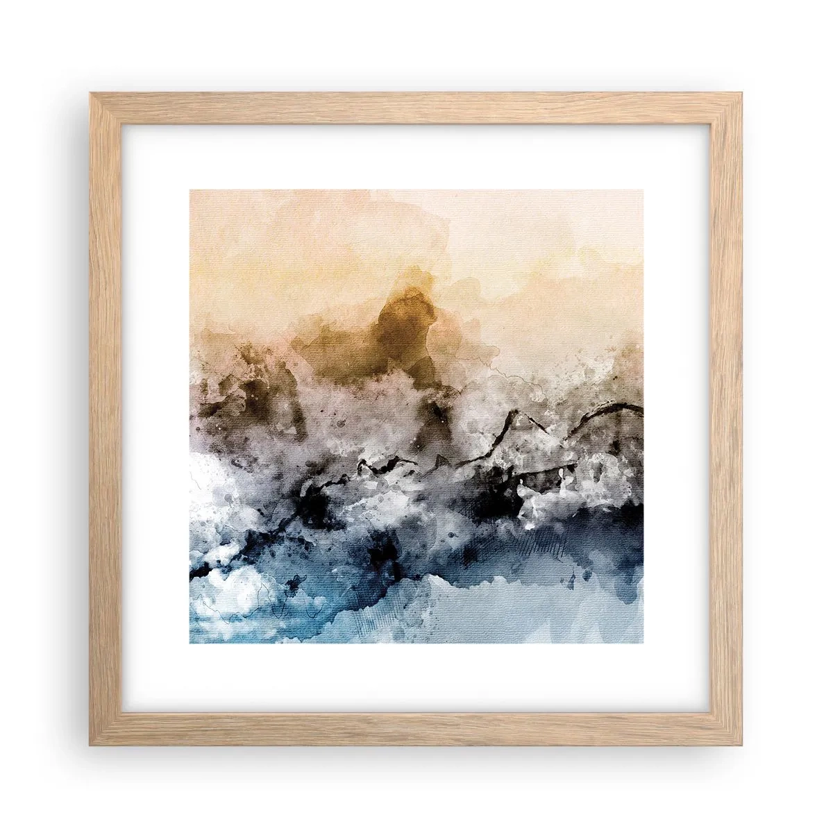 Affiche dans un chêne clair - Poster - Noyé dans un nuage de brouillard - 30x30 cm