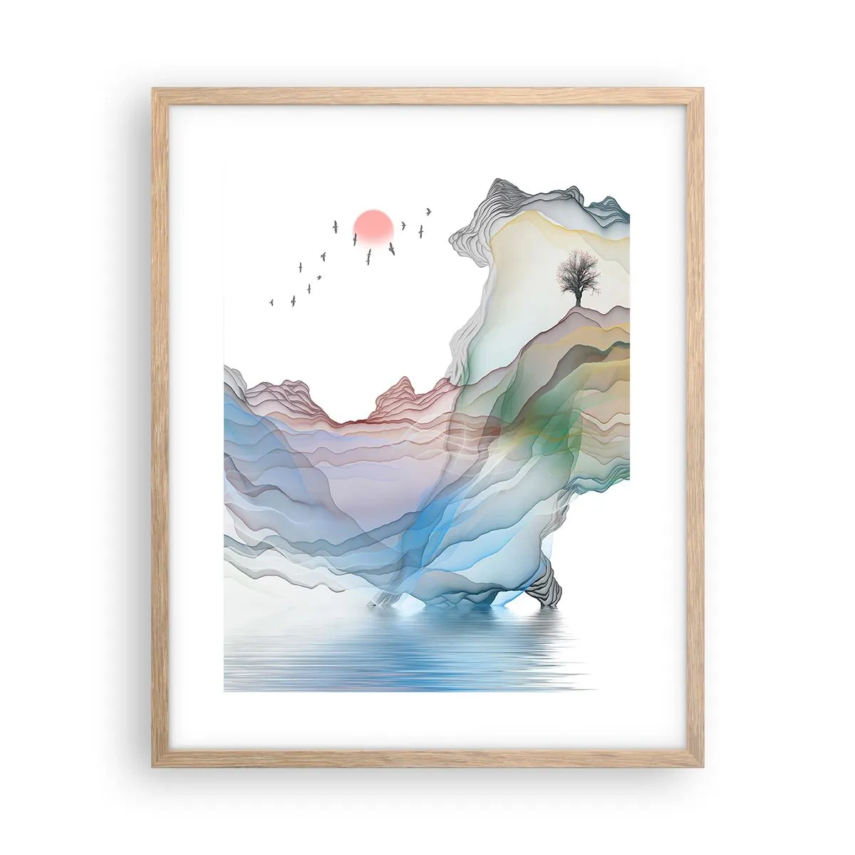 Affiche dans un chêne clair - Poster - Vers les montagnes de cristal - 40x50 cm