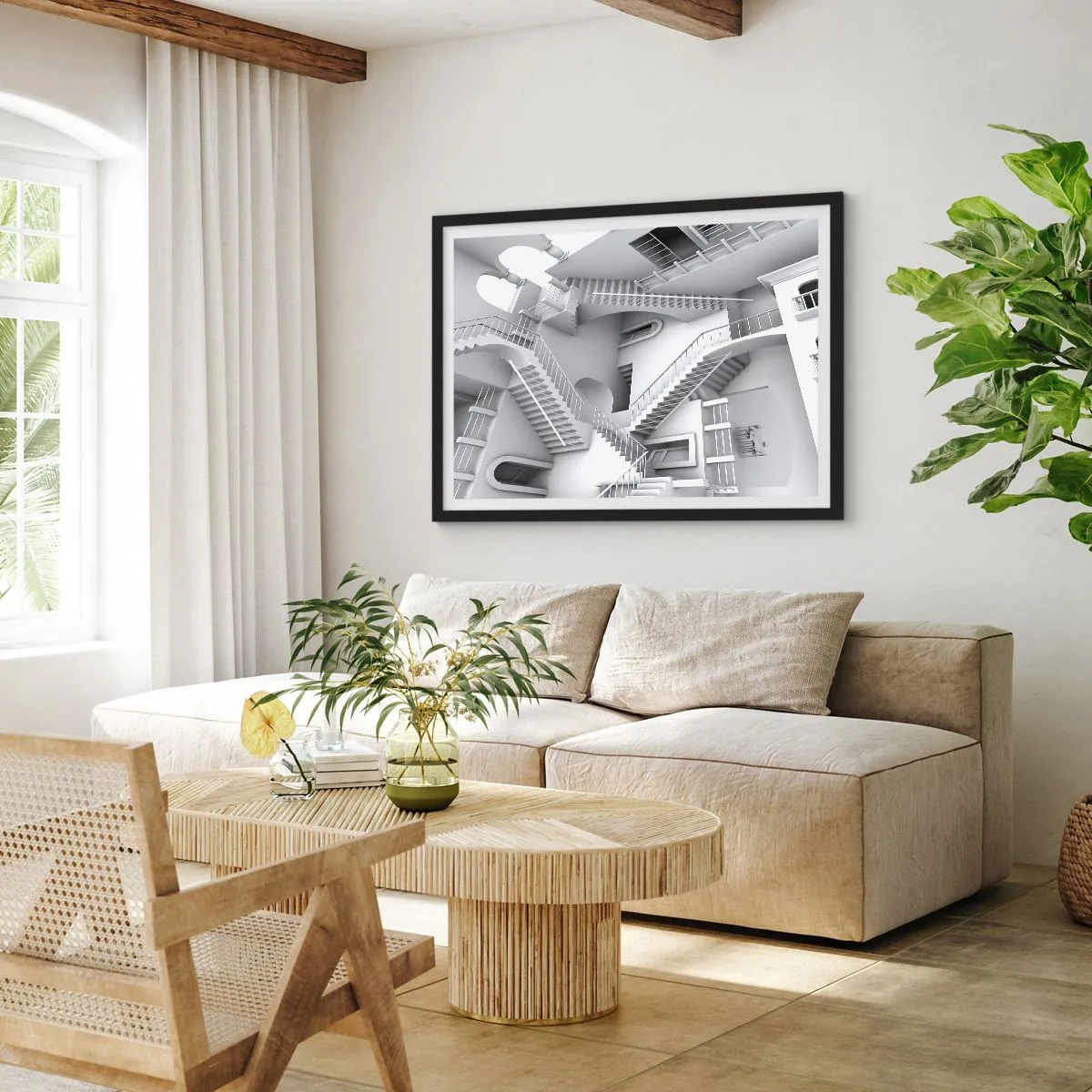 Affiche dans un cadre noir - Poster - Paradoxes spatiaux - 50x40 cm